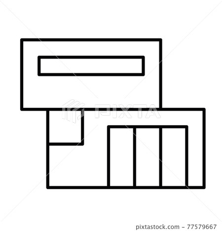 Luxury mansion thin line icon 77579667
