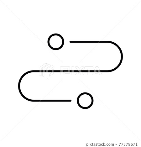 Route map thin line icon 77579671