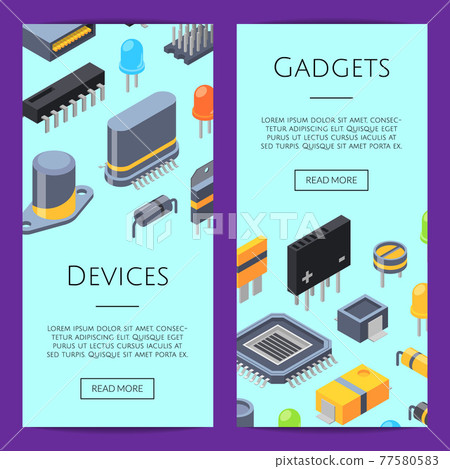 Electronics Cards. microchips and electronic parts 77580583