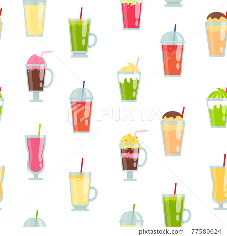 flat smoothie elements pattern or background illustration flat smoothie elements pattern or background illustration 77580624