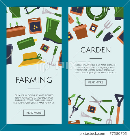 flat gardening icons web banner templates illustration flat gardening icons web banner templates illustration 77580705