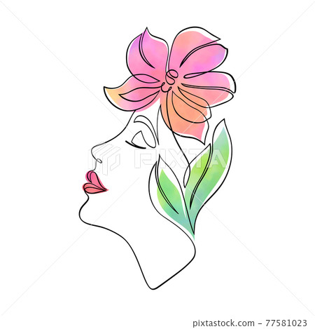 Minimal woman face Minimal woman face 77581023