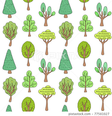 pattern with trees pattern with trees 77581027