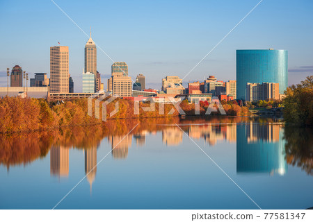 Indianapolis, Indiana, USA skyline on the White River Indianapolis, Indiana, USA skyline on the White River 77581347