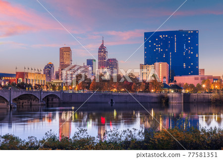 Indianapolis, Indiana, USA skyline on the White River Indianapolis, Indiana, USA skyline on the White River 77581351