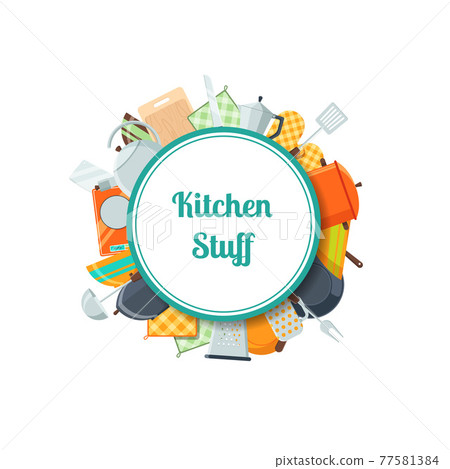 kitchen utensils flat icons with place for text kitchen utensils flat icons with place for text 77581384