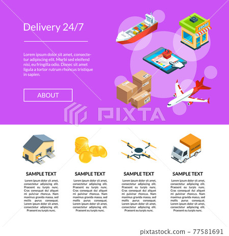 isometric logistics and delivery icons landing page template illustration isometric logistics and delivery icons landing page template illustration 77581691