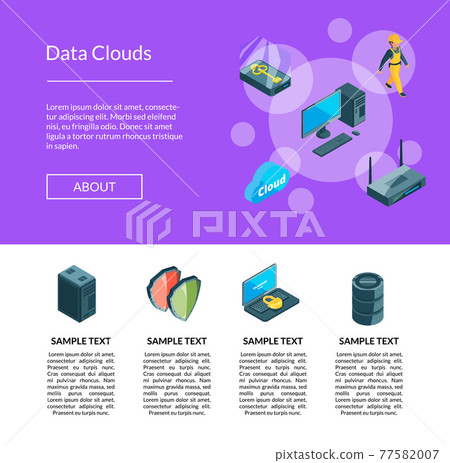 electronic data center icons 77582007