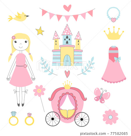 Fairy tale pictures of princess and other magician tools Fairy tale pictures of princess and other magician tools 77582085