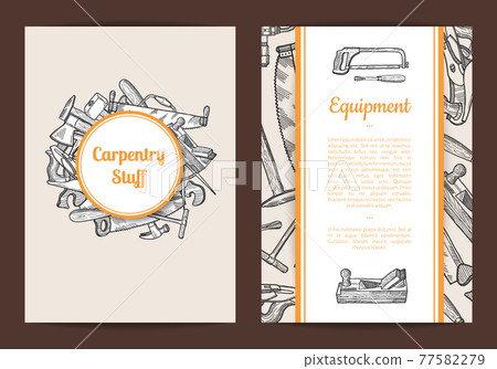 hand drawn woodwork card or flyer template illustration hand drawn woodwork card or flyer template illustration 77582279