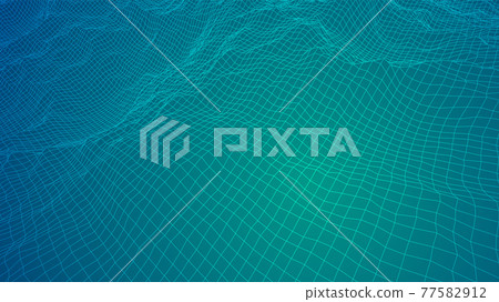 Digital landscape with mountains or clouds made of line grid Digital landscape with mountains or clouds made of line grid 77582912