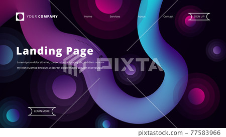 Landing page purple pink design for websites vector illustration. 77583966