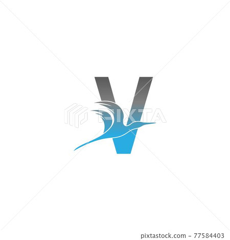 Letter V logo with pelican bird icon design - Stock Illustration ...
