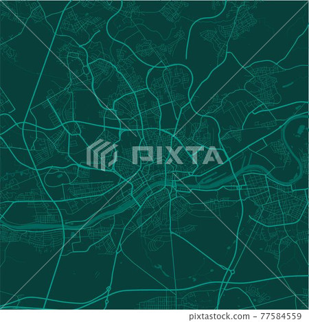 Vector map of Frankfurt. Street map art poster illustration. 77584559