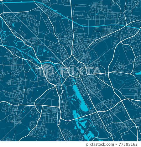 Vector map of Hannover. Street map art poster illustration. 77585162
