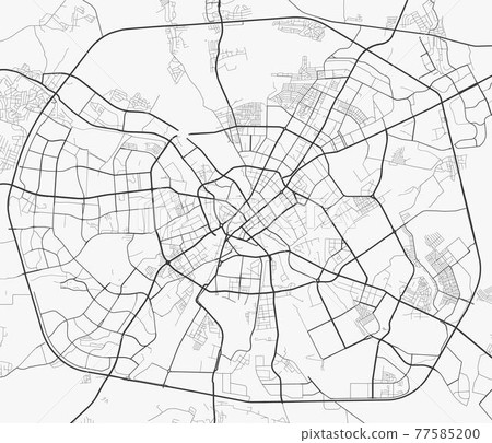 Urban city map of Minsk. Vector poster. Grayscale street map. Urban city map of Minsk. Vector poster. Grayscale street map. 77585200
