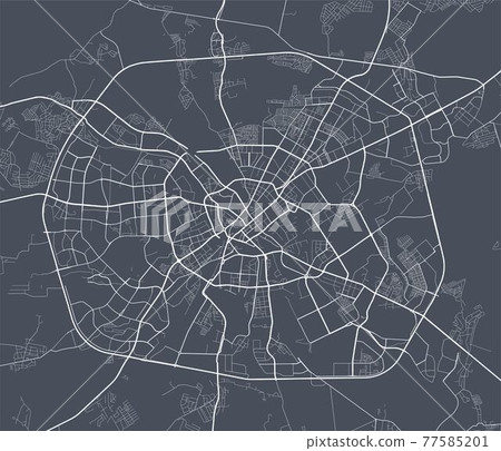 Minsk map. Minsk city map poster. Map of Minsk street, urban area. 77585201