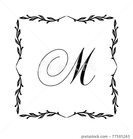 Beautiful Vintage Monogram Frame. Vector Ornate Calligraphic Design Element. Beautiful Vintage Monogram Frame. Vector Ornate Calligraphic Design Element. 77585263