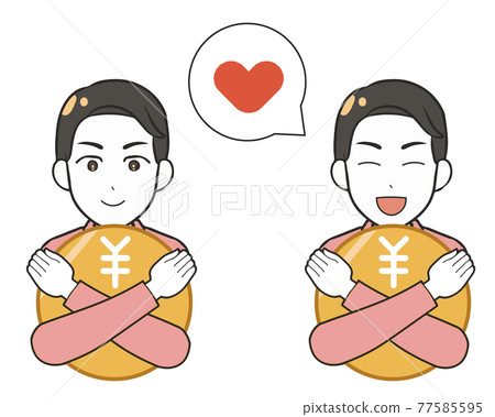 男人抱著錢 77585595