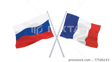 法國和俄羅斯的國旗 77586243