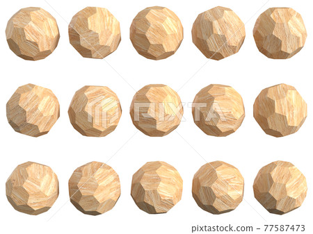 Wood grain C60 fullerene shaped cube graphic material Wood grain C60 fullerene shaped cube graphic material 77587473