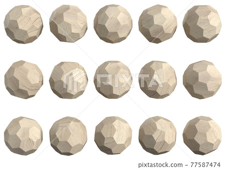 Wood grain C60 fullerene shaped cube graphic material Wood grain C60 fullerene shaped cube graphic material 77587474