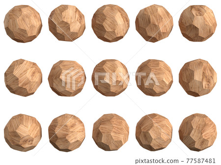 Wood grain C60 fullerene shaped cube graphic material Wood grain C60 fullerene shaped cube graphic material 77587481