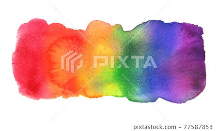 Watercolor Hand Painted Colorful Rainbow Set. Pride Flag Isolated Watercolor Hand Painted Colorful Rainbow Set. Pride Flag Isolated 77587853