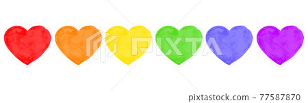 Love is Love. Watercolor Hand Painted Colorful Rainbow Hearts Love is Love. Watercolor Hand Painted Colorful Rainbow Hearts 77587870