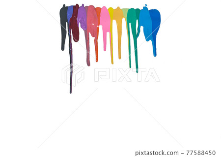 sweet color are dripping onto the white paper. 77588450