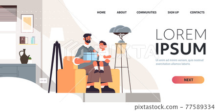 young father holding gift box for son parenting fatherhood concept dad giving holiday present to his kid at home young father holding gift box for son parenting fatherhood concept dad giving holiday present to his kid at home 77589334