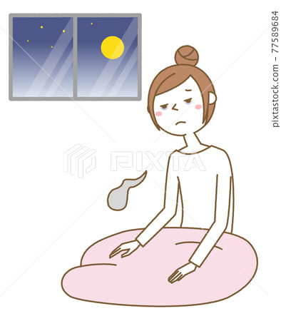 無法入睡的年輕女子 77589684