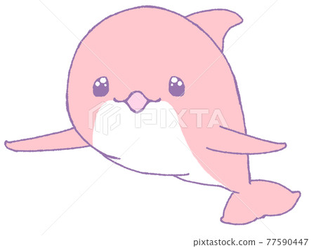 A smiling dolphin looking at you with sparkling eyes (red) A smiling dolphin looking at you with sparkling eyes (red) 77590447
