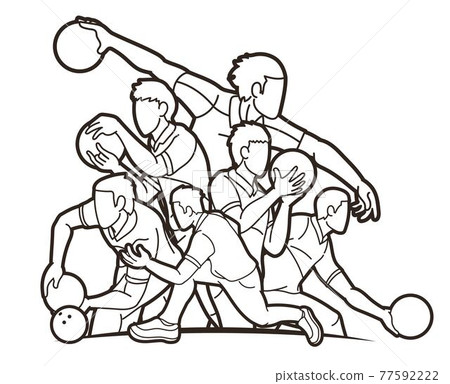 Bowling Sport Male Players Graphic Vector Bowling Sport Male Players Graphic Vector 77592222