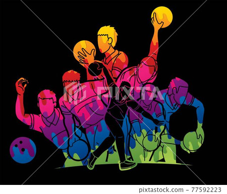 Bowling Sport Male Players Graphic Vector Bowling Sport Male Players Graphic Vector 77592223