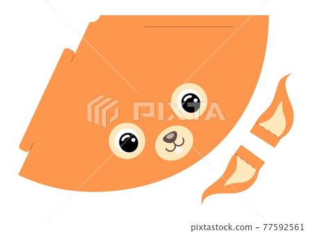 Printable squirrel paper hat. Party die cut template for birthday, christmas, baby shower. Fun accessory for entertainment. Print, cut and glue. Vector stock illustration. 77592561