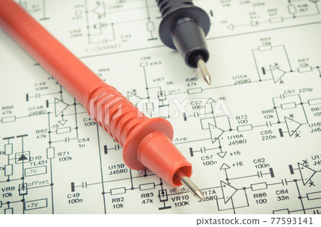 Diagram of electronics or electric equipment and cable of multimeter Diagram of electronics or electric equipment and cable of multimeter 77593141