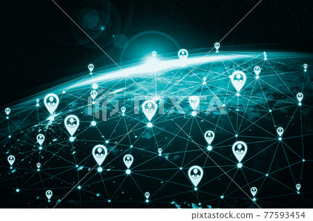 People network and global earth connection in innovative perception 77593454