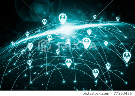 People network and global earth connection in innovative perception 77593456