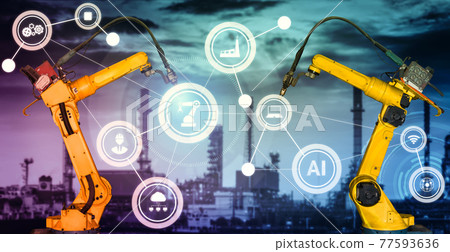 Smart industry robot arms for digital factory production technology Smart industry robot arms for digital factory production technology 77593636