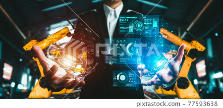 Advanced robot arm system for digital industry and factory robotic technology Advanced robot arm system for digital industry and factory robotic technology 77593638