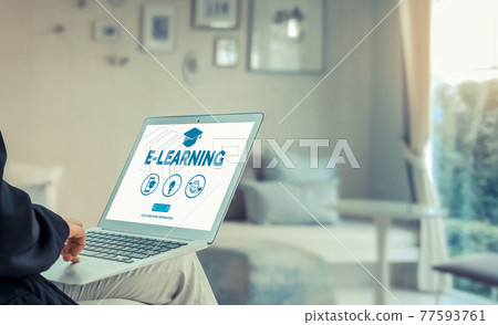 E-learning and Online Education for Student and University Concept. E-learning and Online Education for Student and University Concept. 77593761