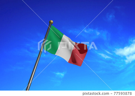 3D Rendered image. Flag of Italy waving in the 77593878