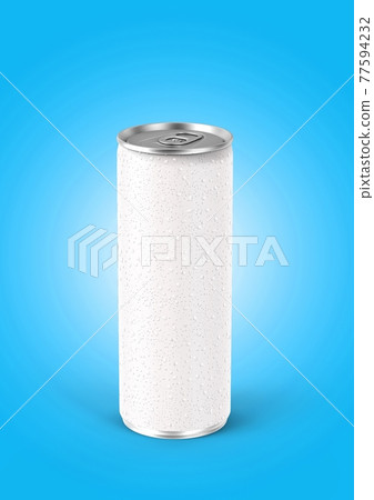 3D rendering white soda can 330ml on colored background. 77594232