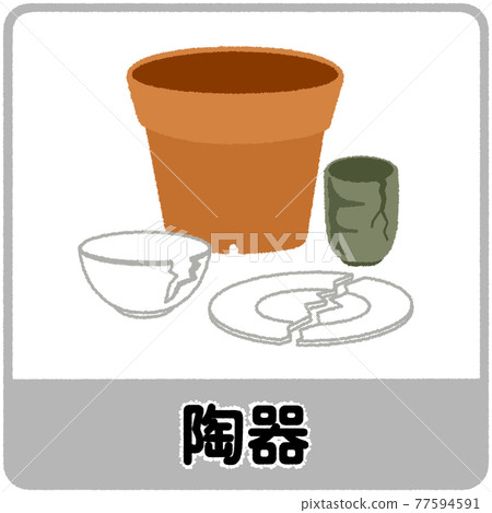 陶器垃圾分類示意圖 77594591