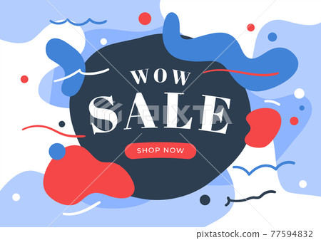 Wow sale banner template design. Sale on abstract background vector illustration. Wow sale banner template design. Sale on abstract background vector illustration. 77594832