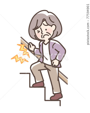 Knee pain stairs grandmother Knee pain stairs grandmother 77594901