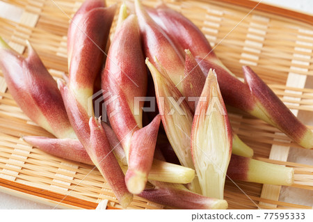 Japanese ginger in a colander Japanese ginger in a colander 77595333