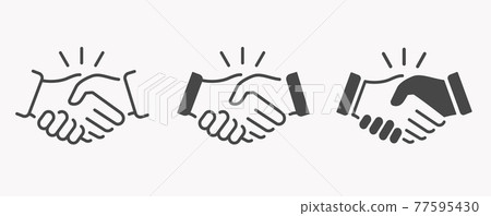 Handshake icon. Vector illustration. Symbol of partnership, agreement. 77595430