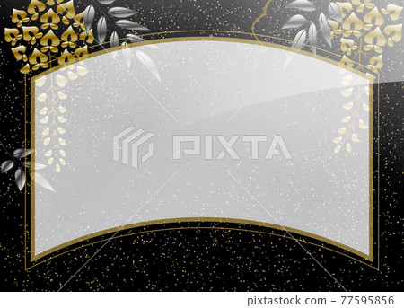 Wisteria flower lacquer style illustration with copy space 77595856